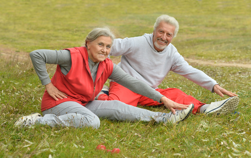 old people stretching