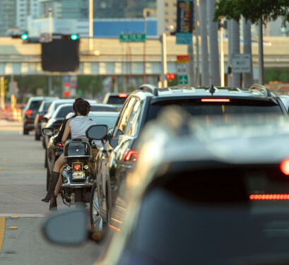 motorcycle in traffic